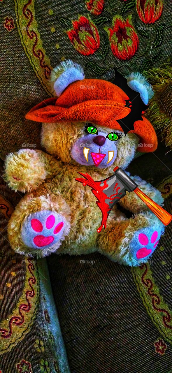 A doll with a scary face.