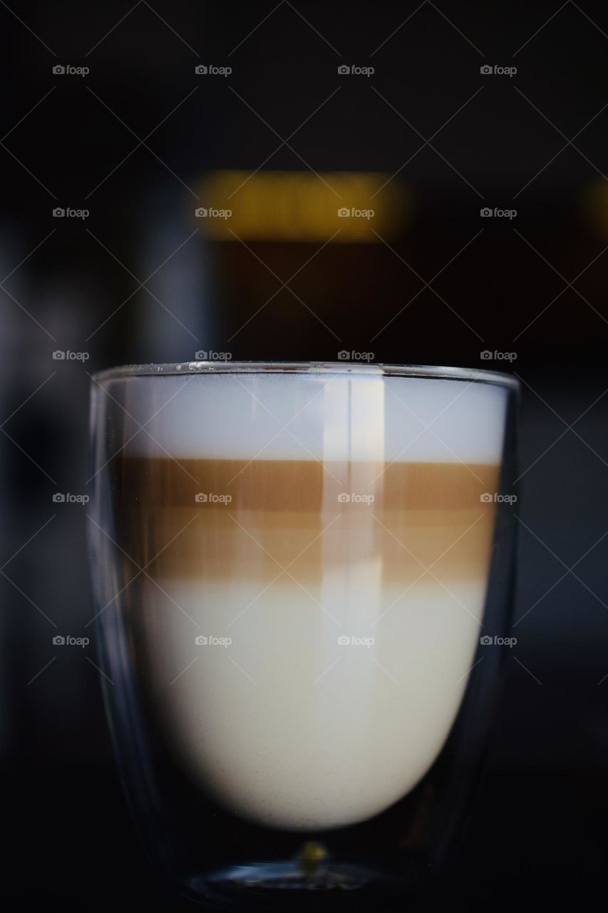 Morning coffee with beautiful layers