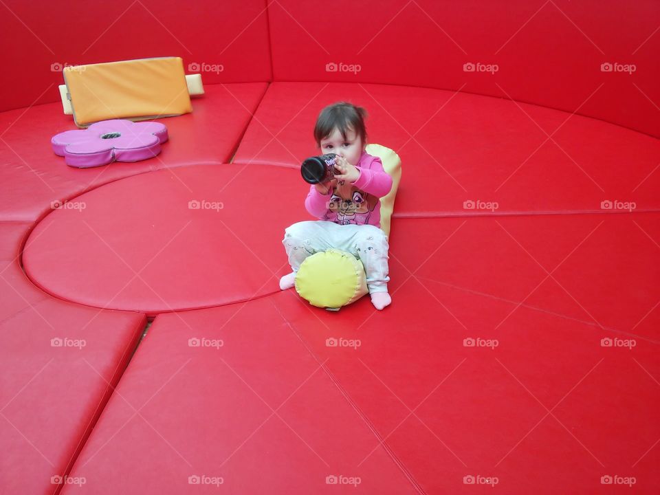 Baby on playgroung
