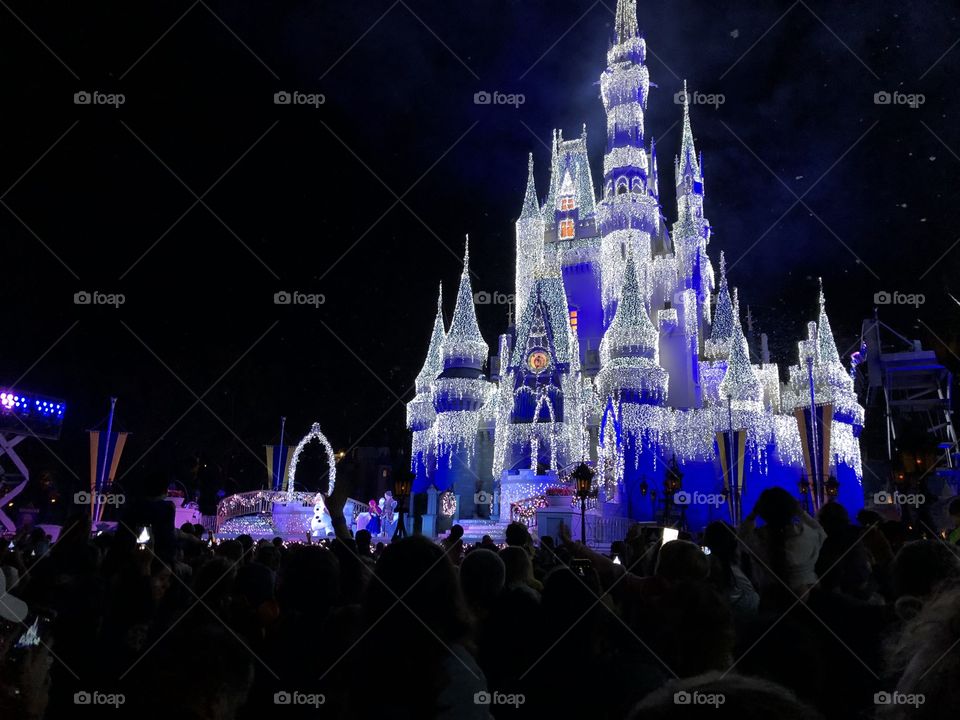 Cinderella castle gets the Frozen touch. 