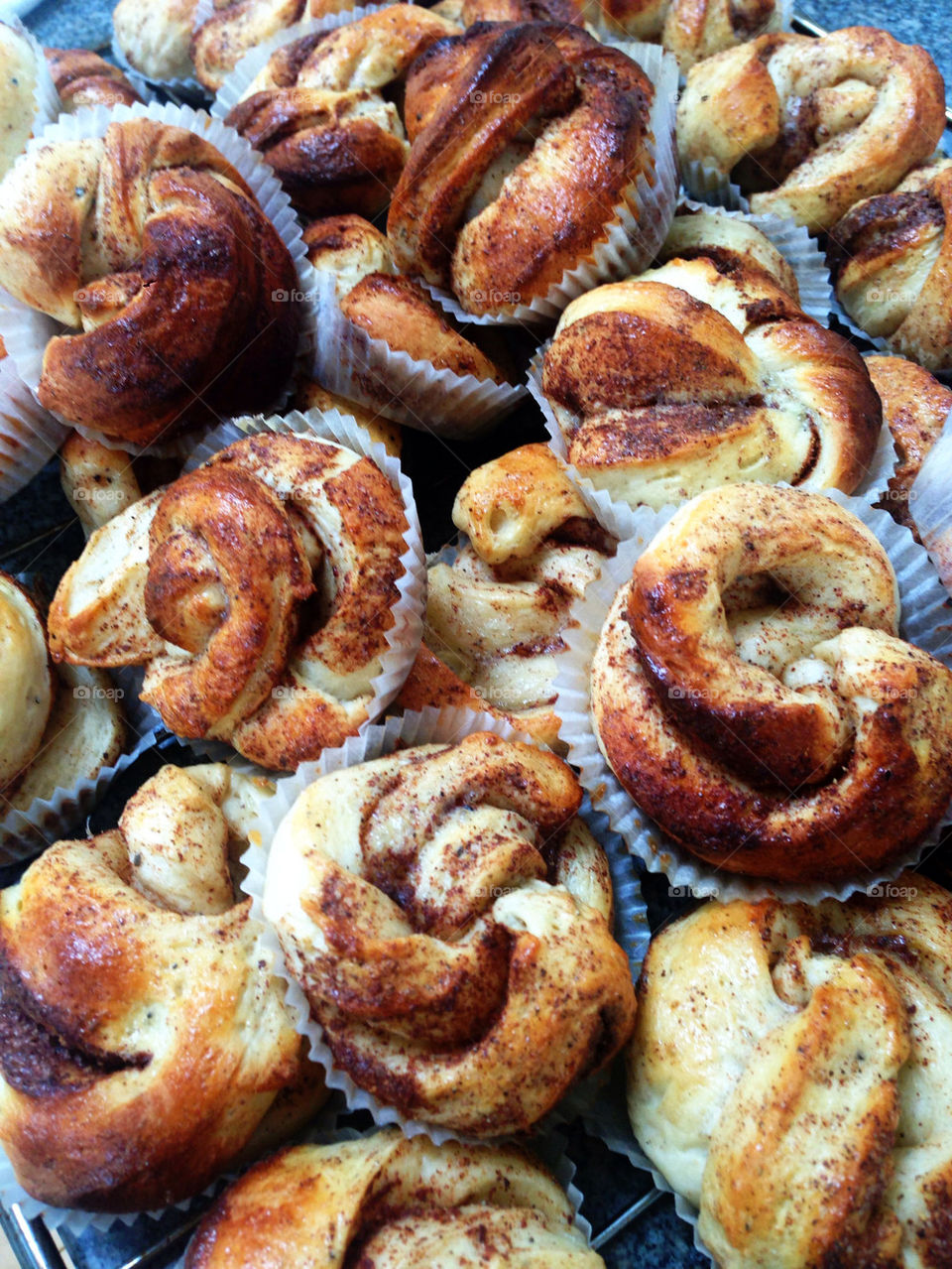 Close-up of cinnamon buns