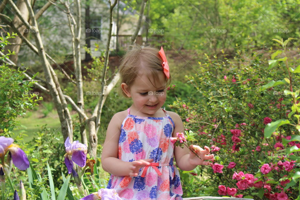 Child enjoying spring