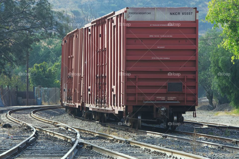 Cargo freight cars near the old train station in San Miguel de Allende, Mexico,