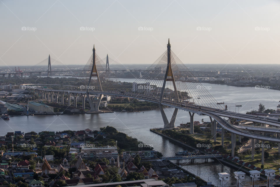 King rama 9 bridge in Bangkok Thailand