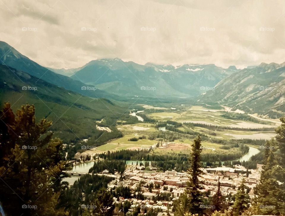 Banff Alberta as viewed from Cascade Mountain.