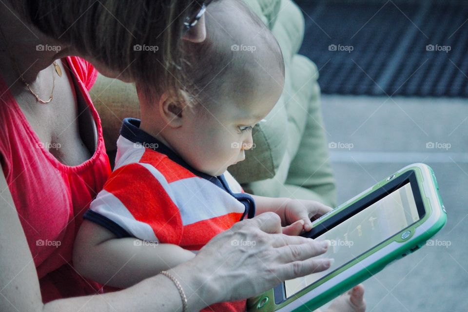 Playing on the leap pad