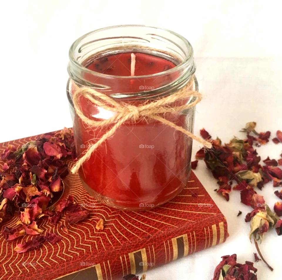 A red candle beautifully made by my sister ❤️