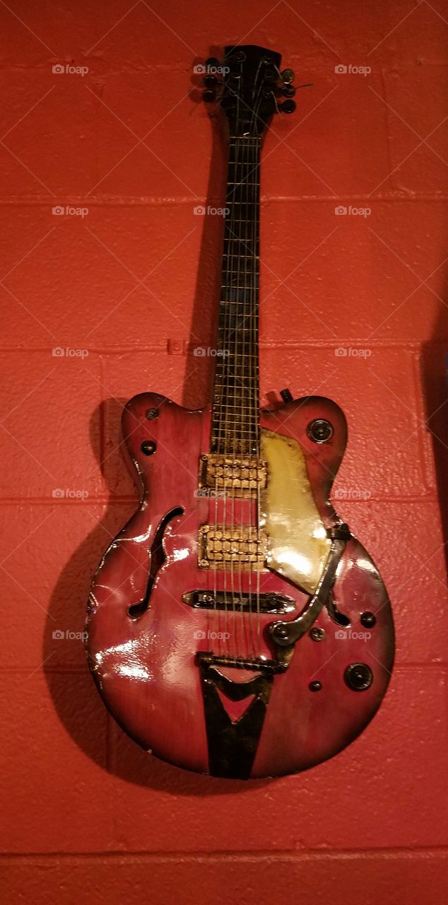 guitar at Granite Falls Brewery in North Carolina