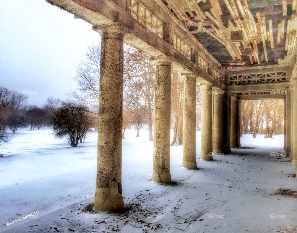 Chicago Series: Ruined Pavilion in Jackson Park in the Snow