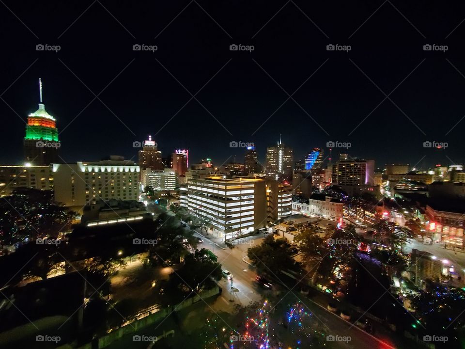 San Antonio TX Night view in December