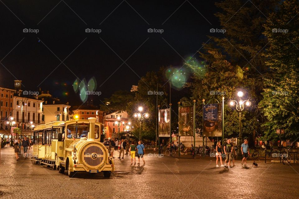 Train at the piazza bra