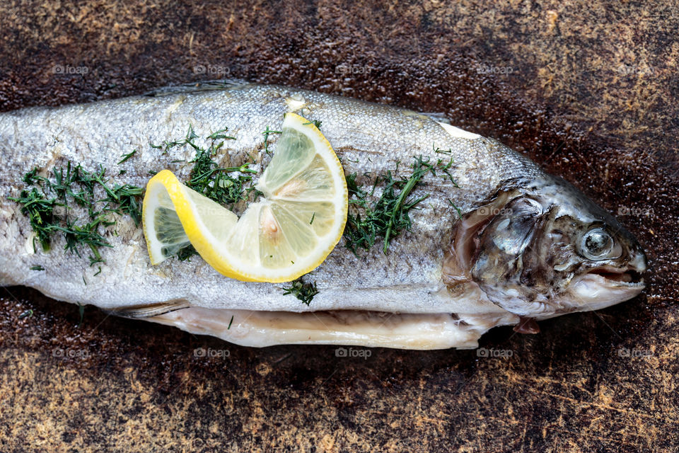 Trout dish on picnic. Trout dish on picnic far away from home