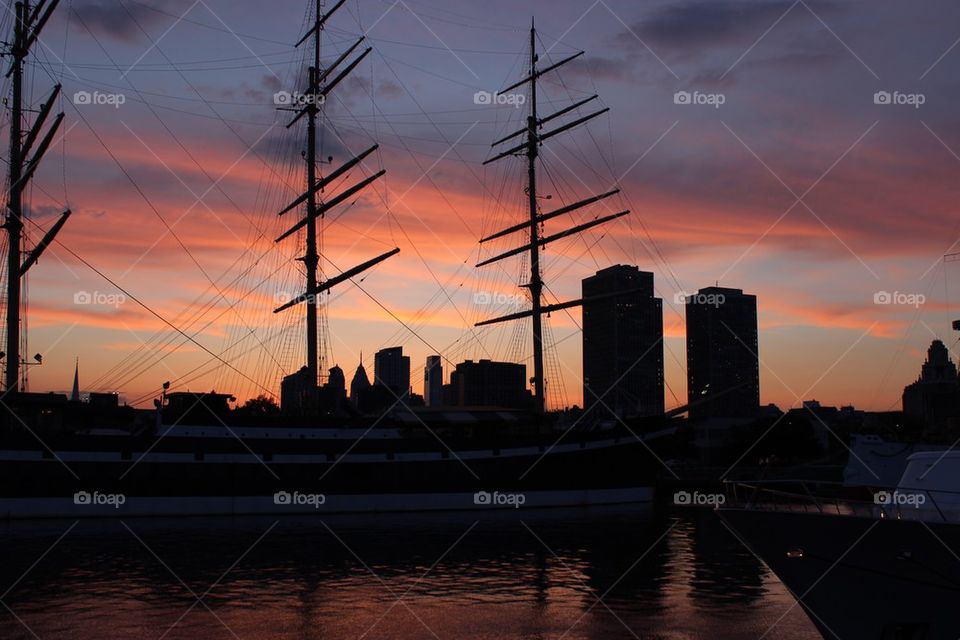 Sunset at Penns Landing