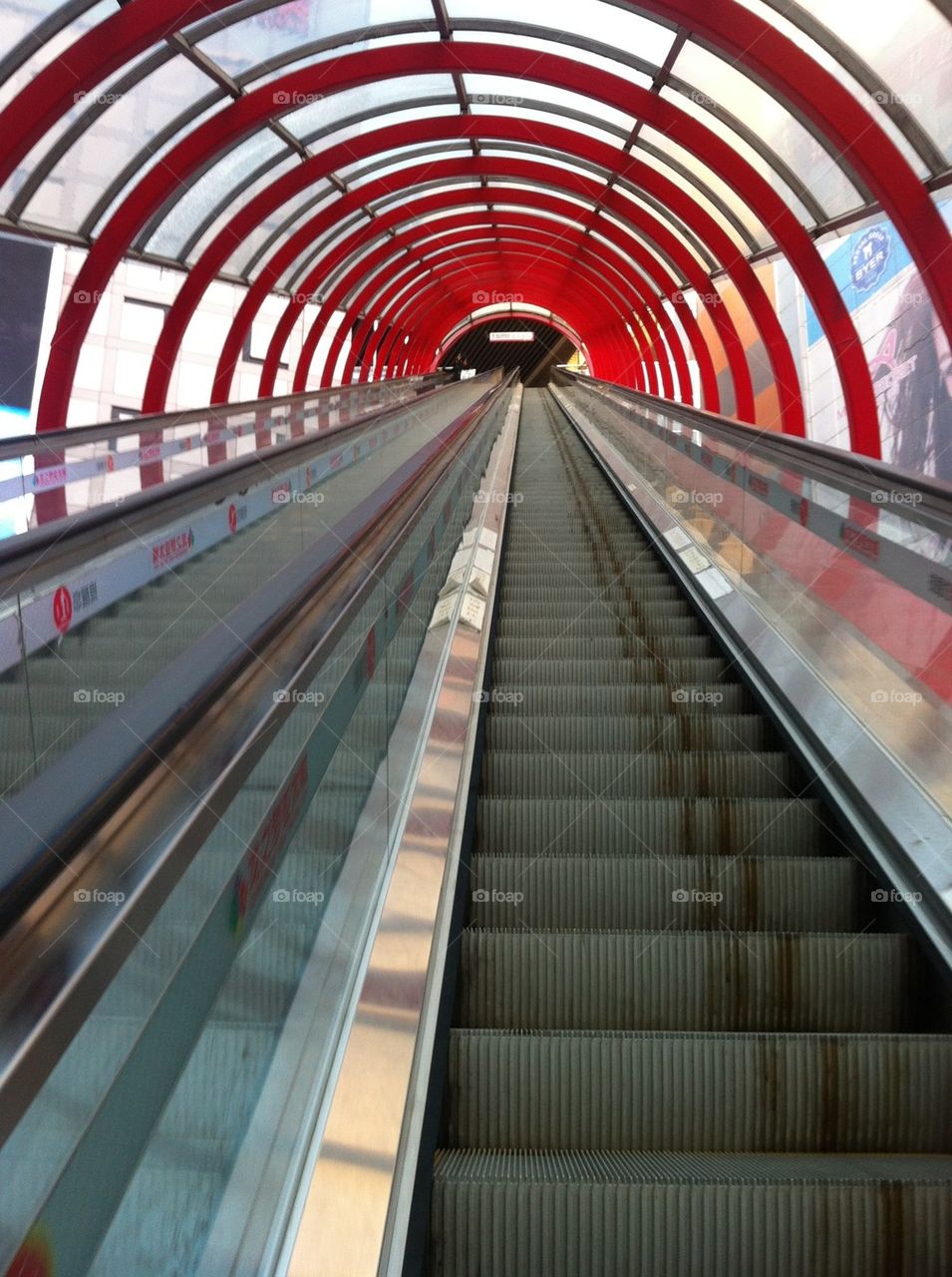 red architecture stairs escalator by simplyhoney