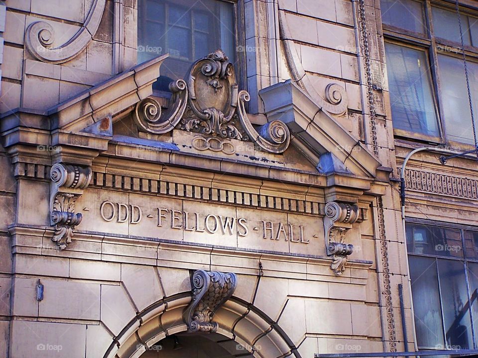 Odd Fellows Hall in San Francisco, California, architectural, signage, humorous,