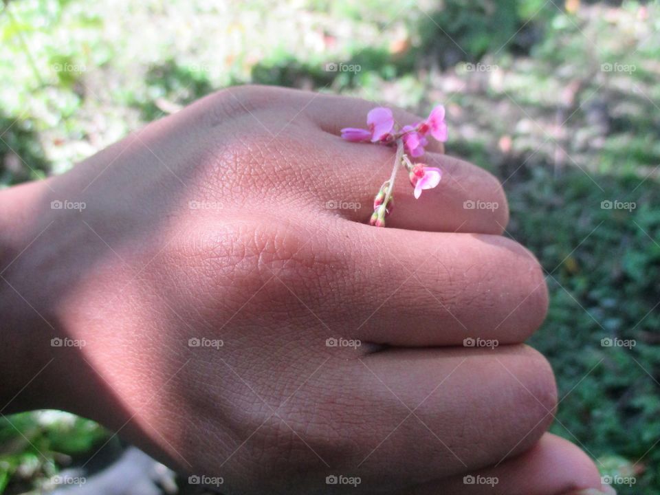 Real flower ring