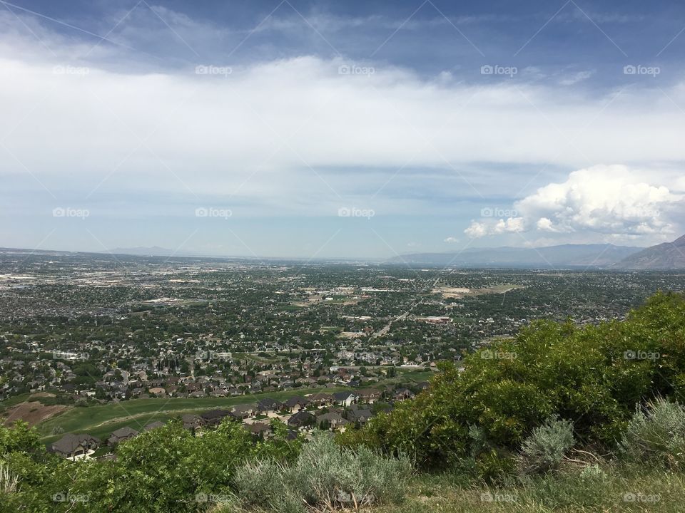 Draper, Utah. May 21, 2018 during the day. It’s so pretty so see the city during day time and all the greenery and nature! 