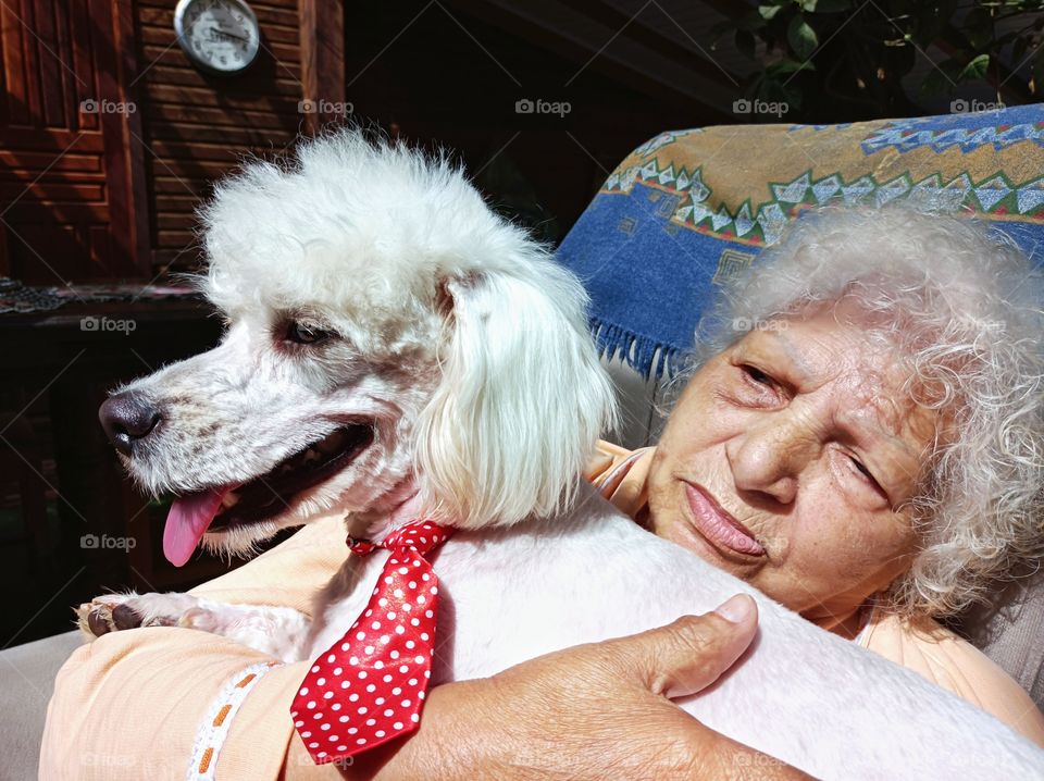 Grandmother and her pet