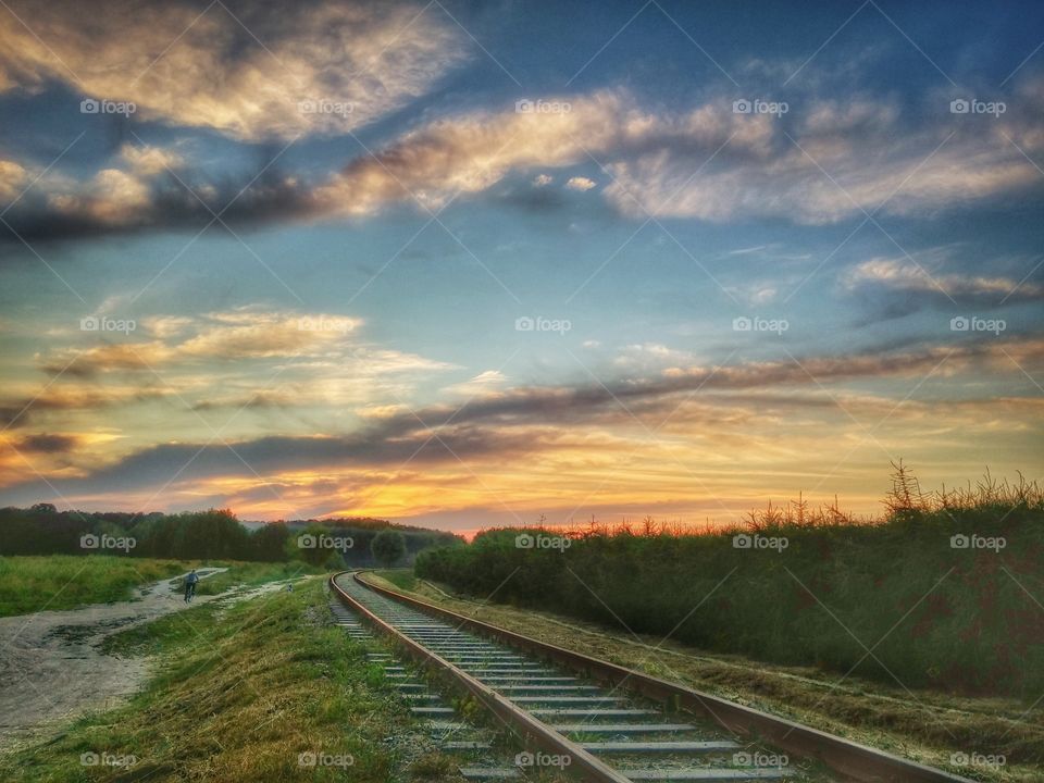 Railway sunset