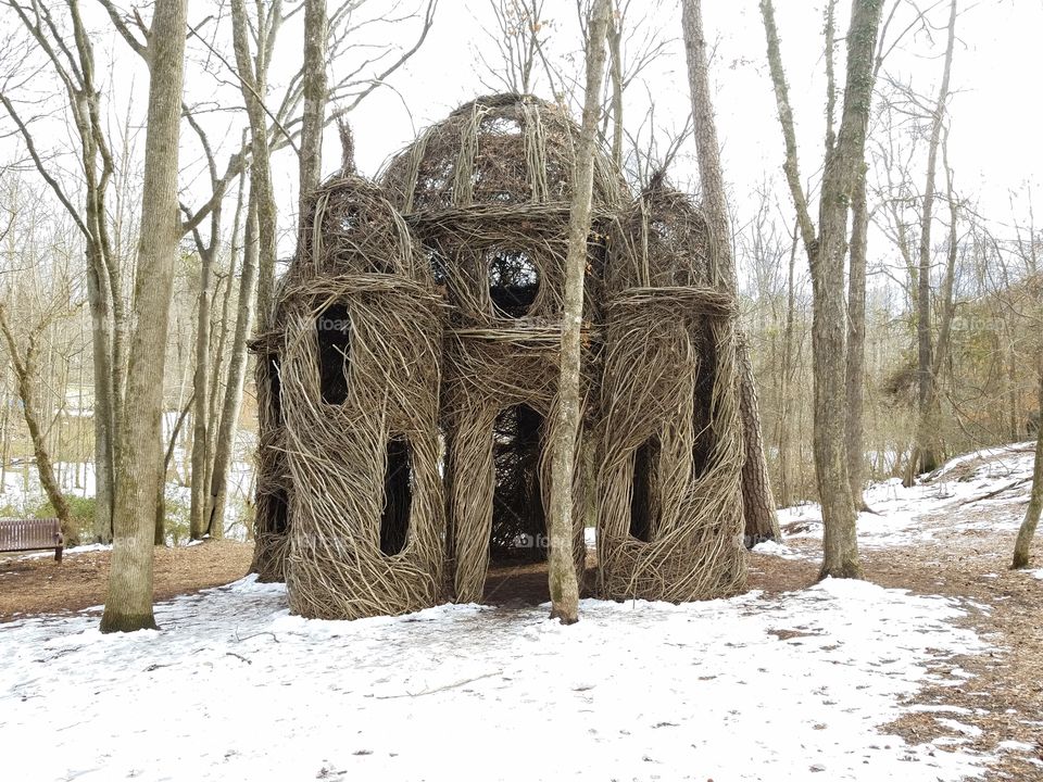 Castle made with branches