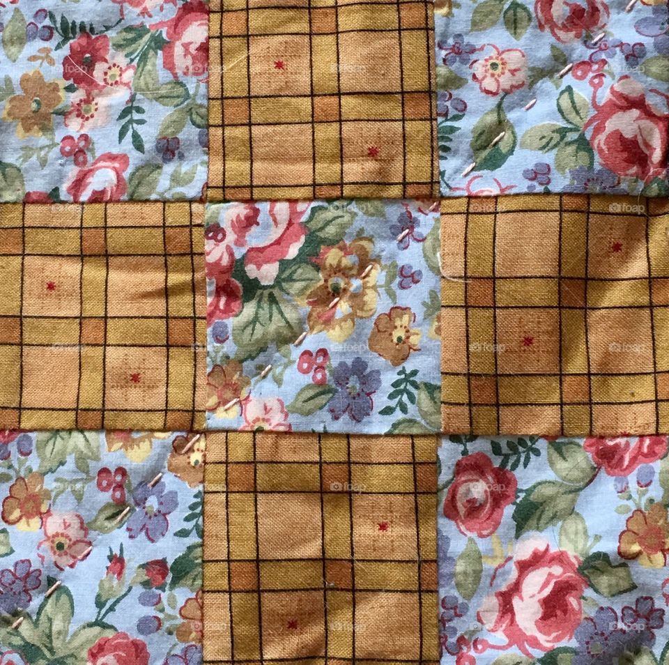 Symmetry in handmade quilt 