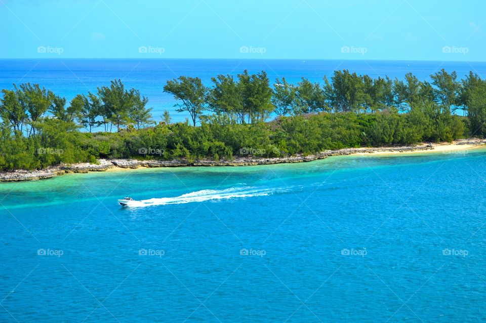 island boating. this boat just circled this little island a few times