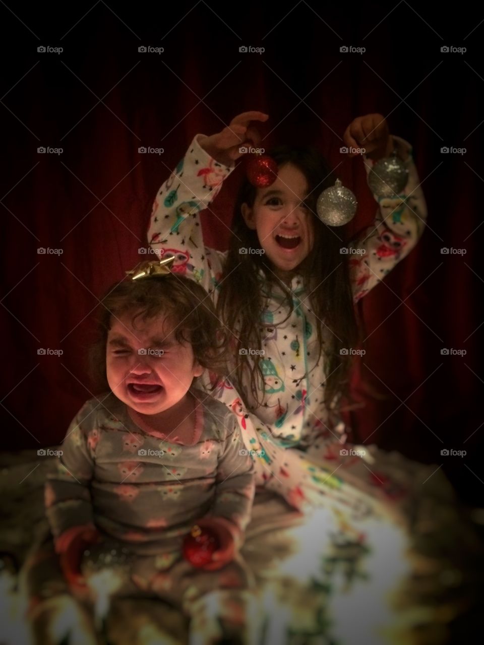 When her sister took away some of the ornaments. 