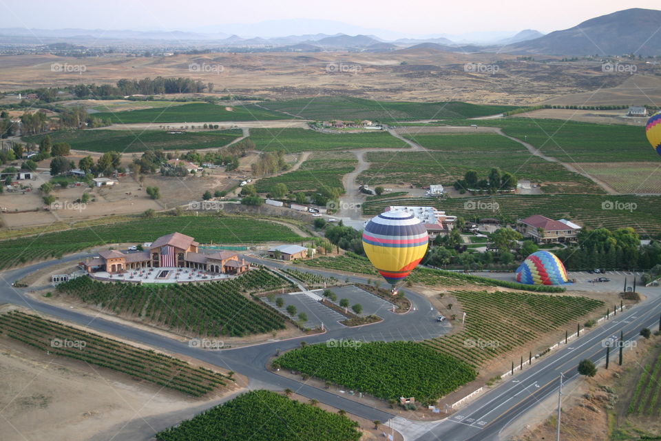 Hot air balloon from above