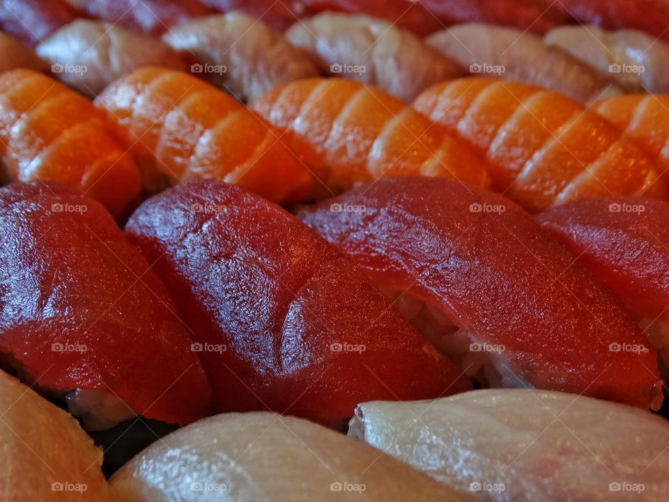 Fresh Salmon And Tuna Sushi
