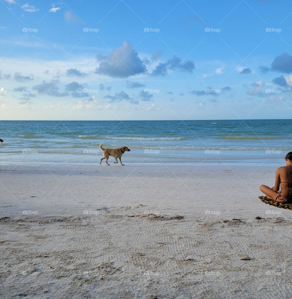 meditar en la playa