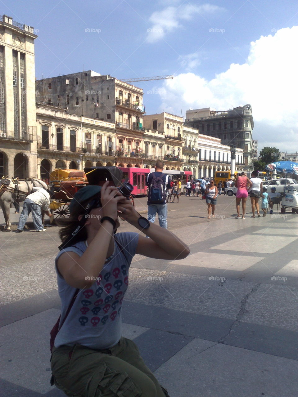 Taking photos in Havana, Cuba