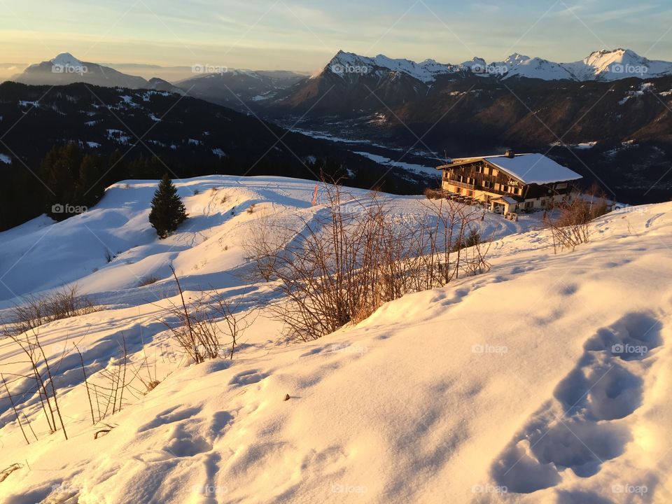 View from the snowy hill