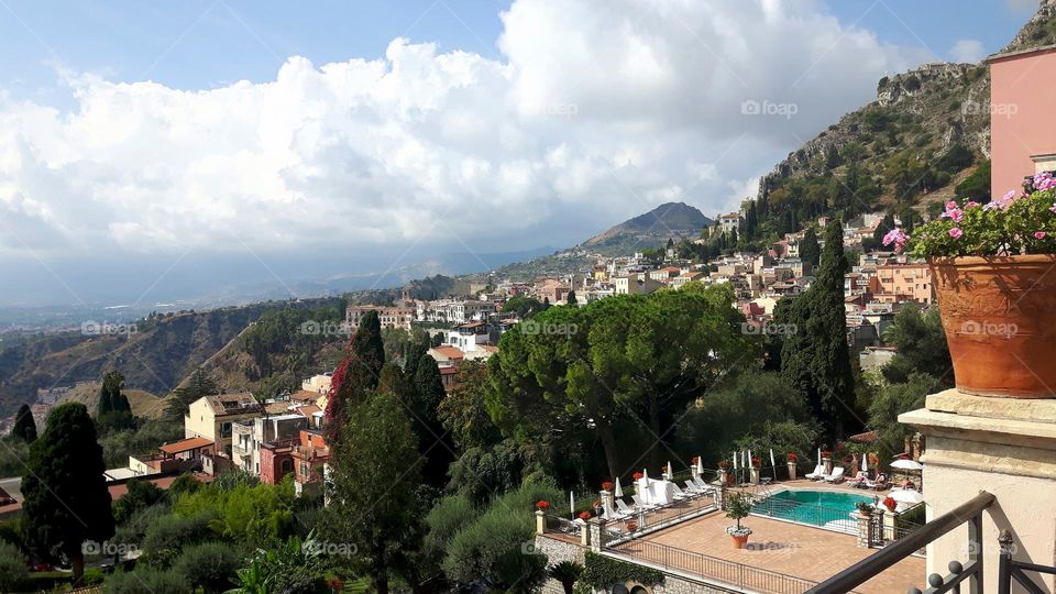 View over Taormina and Etna