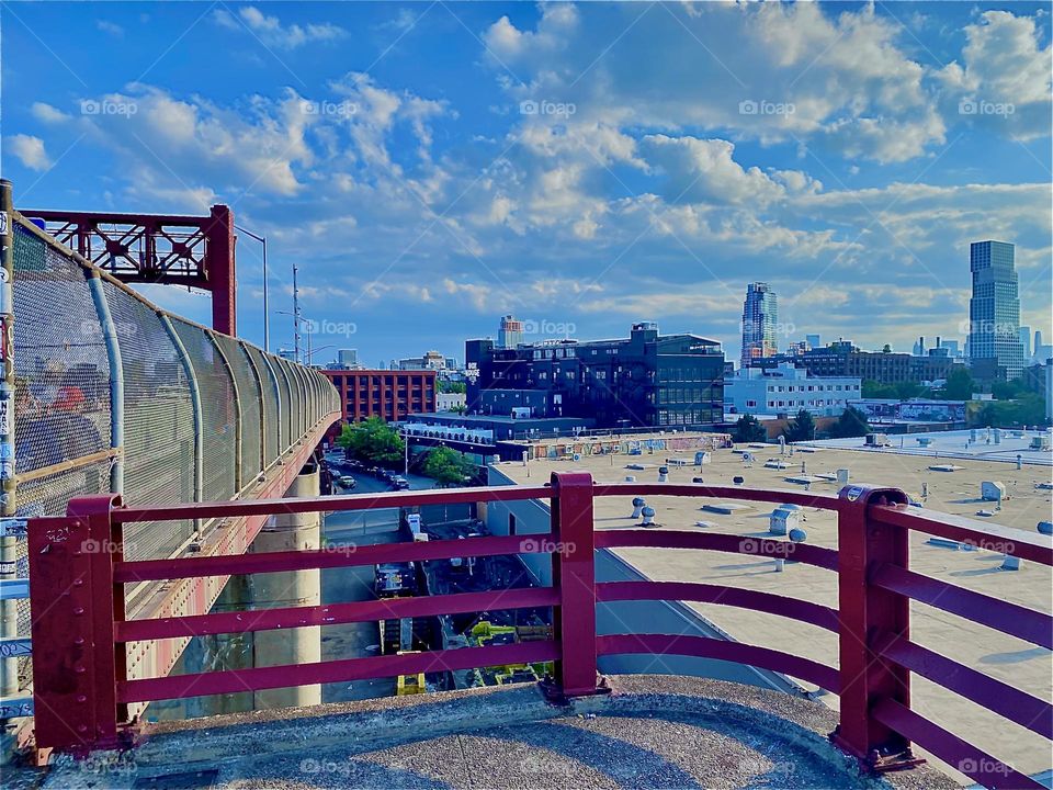 Views like this you can only see in a World metropolis such as NYC, views that look like expressionistic “Max Ernst” paintings from the 1930s with industrial “Bauhaus” influences. It’s the “Pulaski Bridge” facing LIC. 2022. Hypnotic Productions