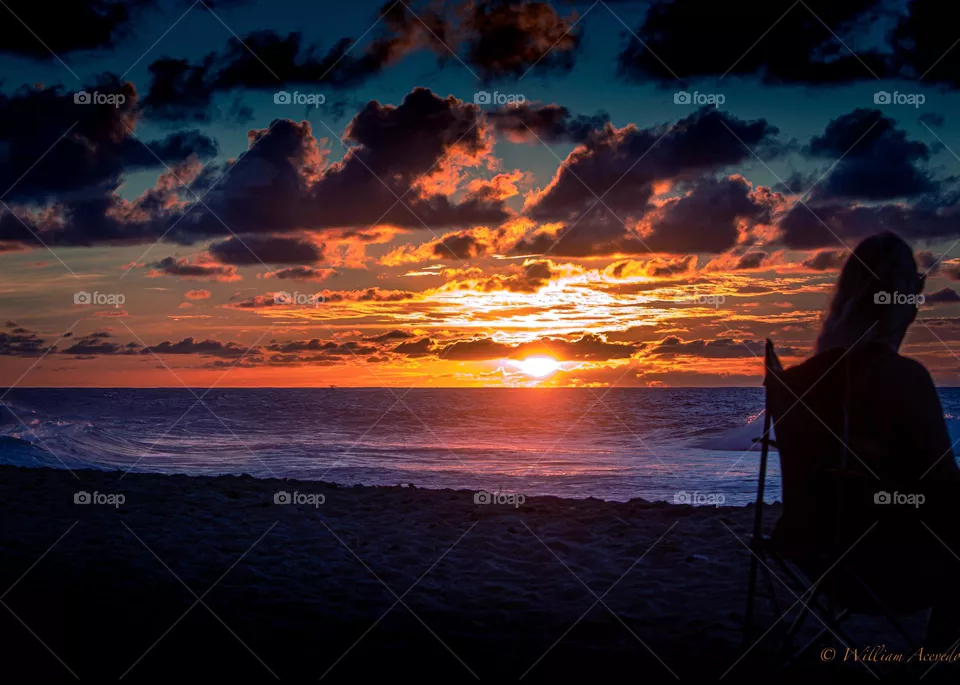 Sunset in Domes Beach Rincón, Puerto Rico.
