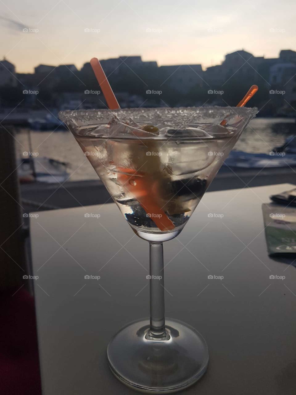 Simple picture of a cocktail glass and enjoyed.