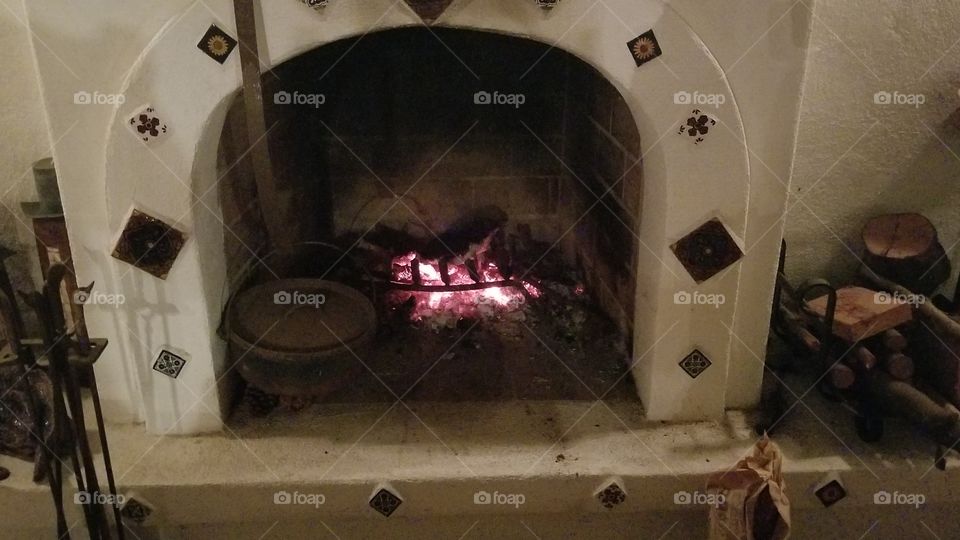 Fireplace died down