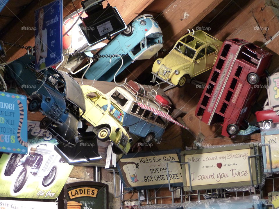 Old toy cars in Camden Market, London