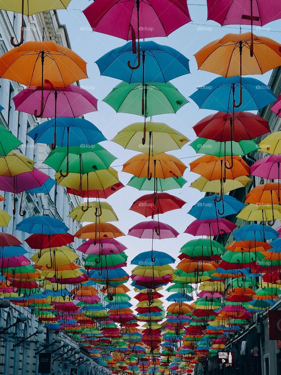 colored umbrellas