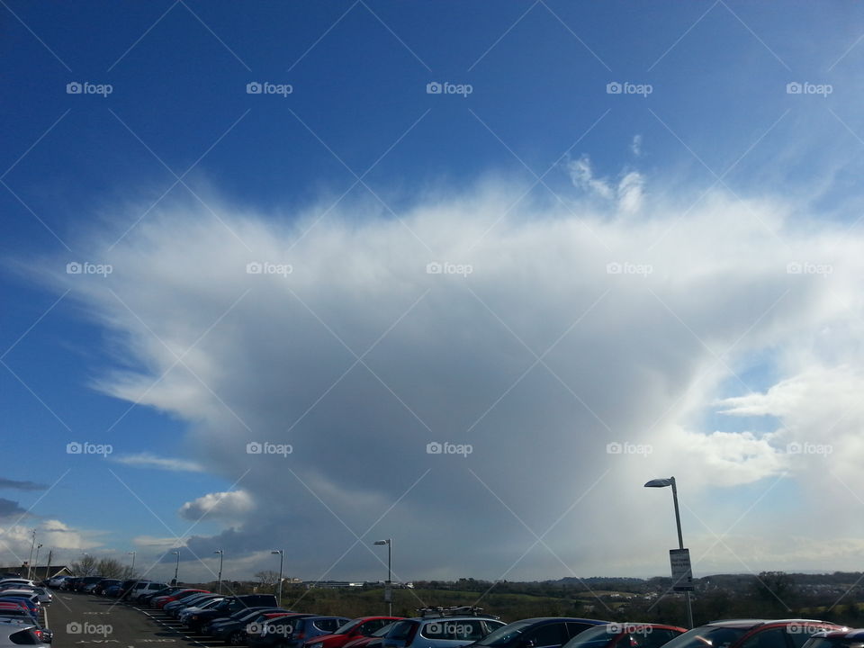 cloud fan. Llandough, South Wales, UK