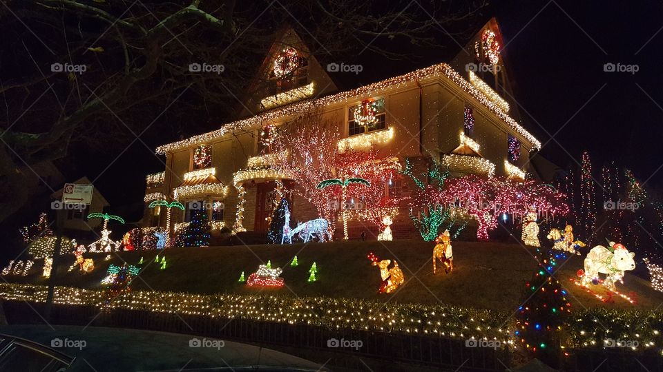 House with holiday lights