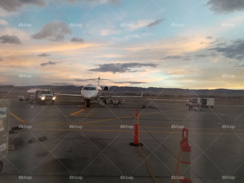 sunrise at the airport
