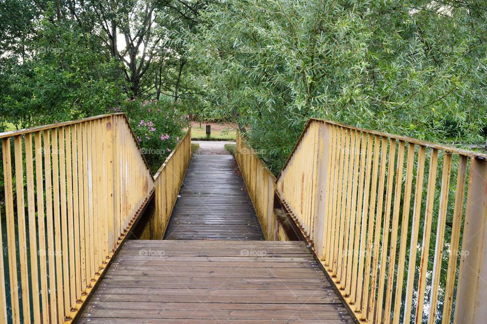 iron railing of a bridge passage