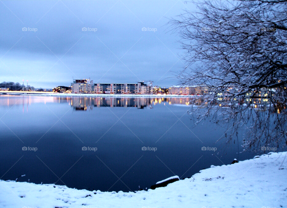 Winter water reflection