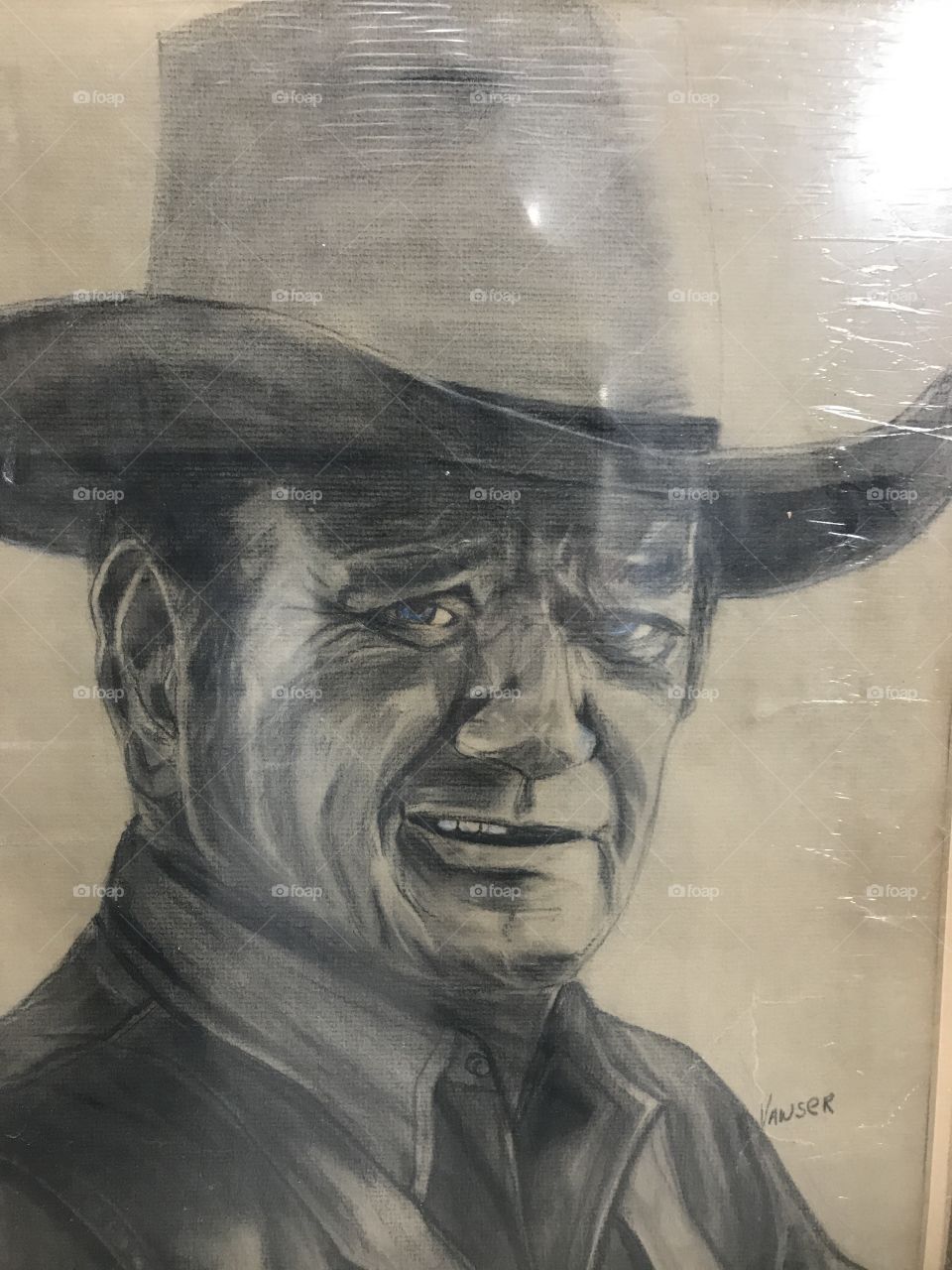 Grandmothers drawing of John Wayne
