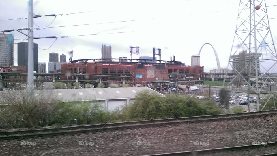 Pulling into St. Louis. view from the Amtrak