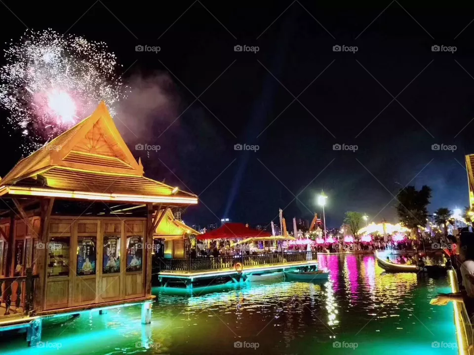 Fire Work on Temple