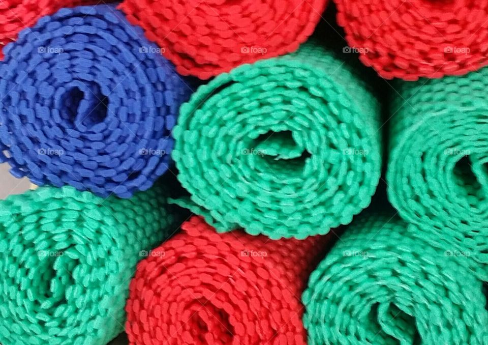 Brightly colored mats