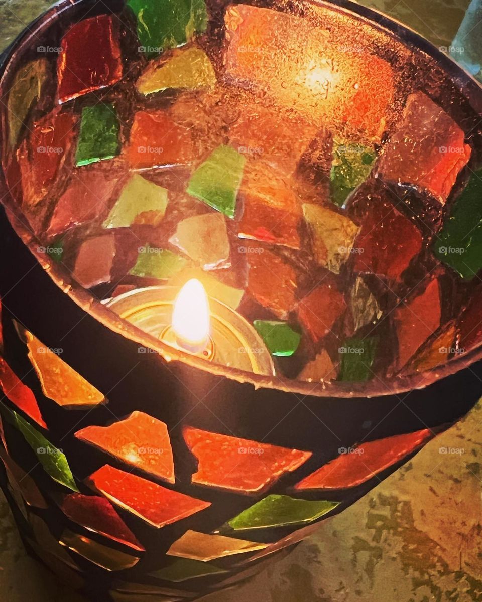 A candle shining bright