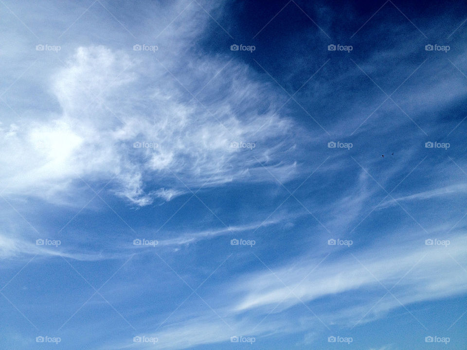 sky blue clouds cloud by haldblazard